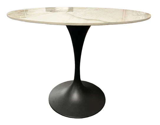 Bentley 90cm Gold/Grey Ceramic Marble Round Dining Table With Black Base + Roco 360º Grey Velvet Dining Chairs