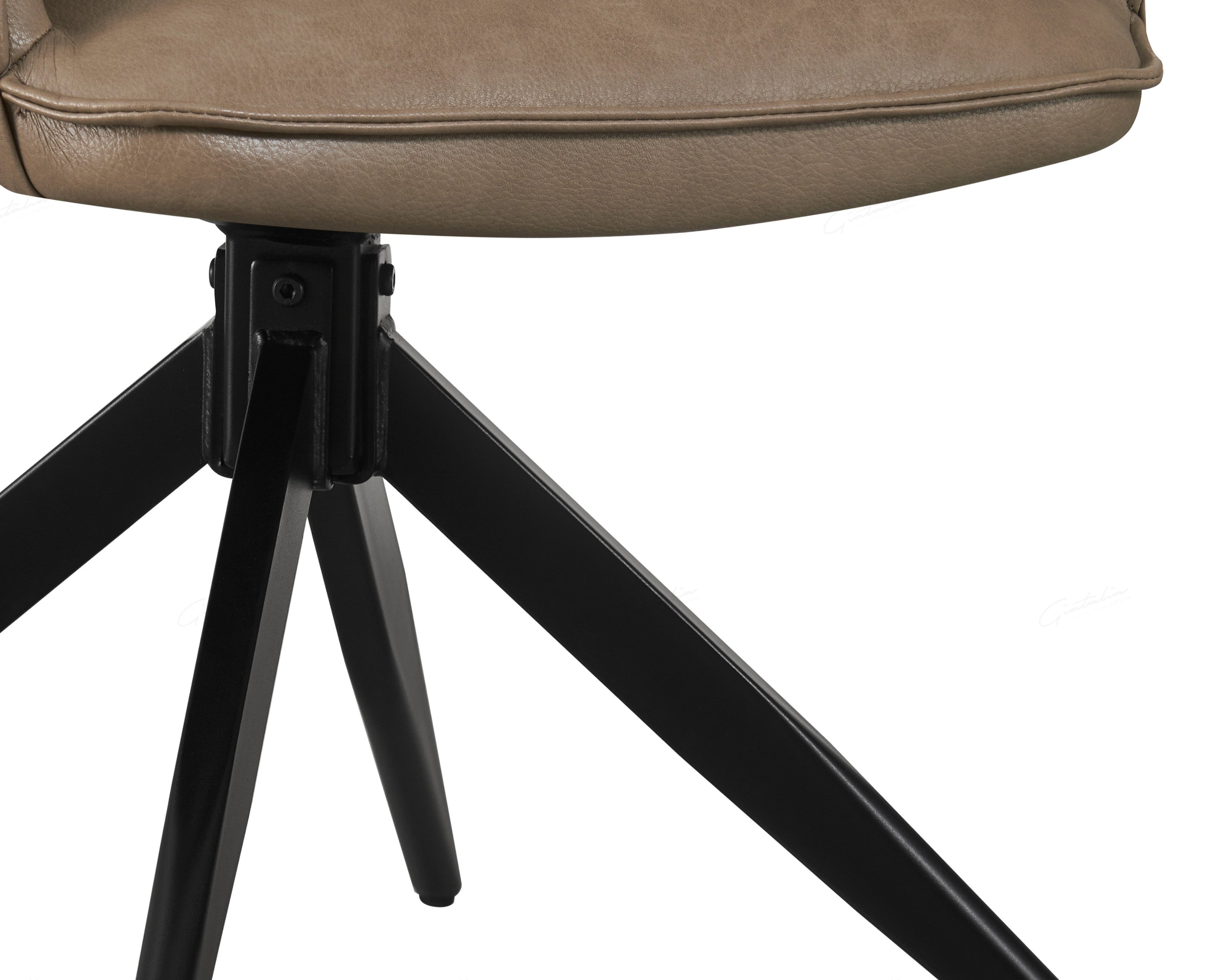 Berlish PU Leather Swivel Dining Chairs With Black Metal Base - Pairs - 2 Colours