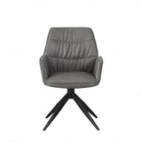 Berlish PU Leather Swivel Dining Chairs With Black Metal Base - Pairs - 2 Colours