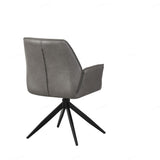 Berlish PU Leather Swivel Dining Chairs With Black Metal Base - Pairs - 2 Colours