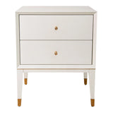 RV Astley Amur Bayeux White 2 Drawer Bedside Table