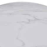 Bianca 200cm Oval Beech & White Ceramic Marble Dining Table