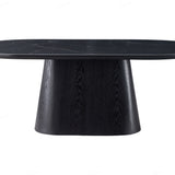 Bianca 200cm Oval Black Ceramic Marble Dining Table