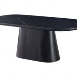 Bianca 200cm Oval Black Ceramic Marble Dining Table