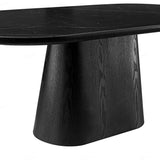 Bianca 200cm Oval Black Ceramic Marble Dining Table