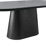 Bianca 200cm Oval Black & Grey Ceramic Marble Dining Table