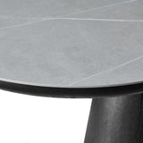 Bianca 200cm Oval Black & Grey Ceramic Marble Dining Table