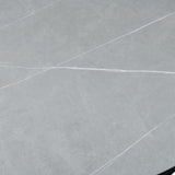 Bianca 200cm Oval Black & Grey Ceramic Marble Dining Table