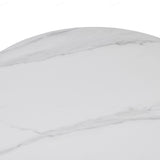 Bianca 200cm Oval Walnut & White Ceramic Marble Dining Table