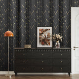 Black Gold Marble Acoustic Slatted Wall Panels Pack Of x4 240 x 60cm