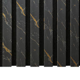 Black Gold Marble Acoustic Slatted Wall Panels Pack Of x4 240 x 60cm