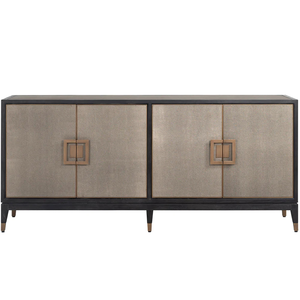Bloomingville Shagreen Faux Leather 4 Door Sideboard-Belmont Interiors