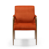 DI Designs Campden Rust Orange Velvet & Bronze Club Dining Chair