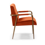 DI Designs Campden Rust Orange Velvet & Bronze Club Dining Chair