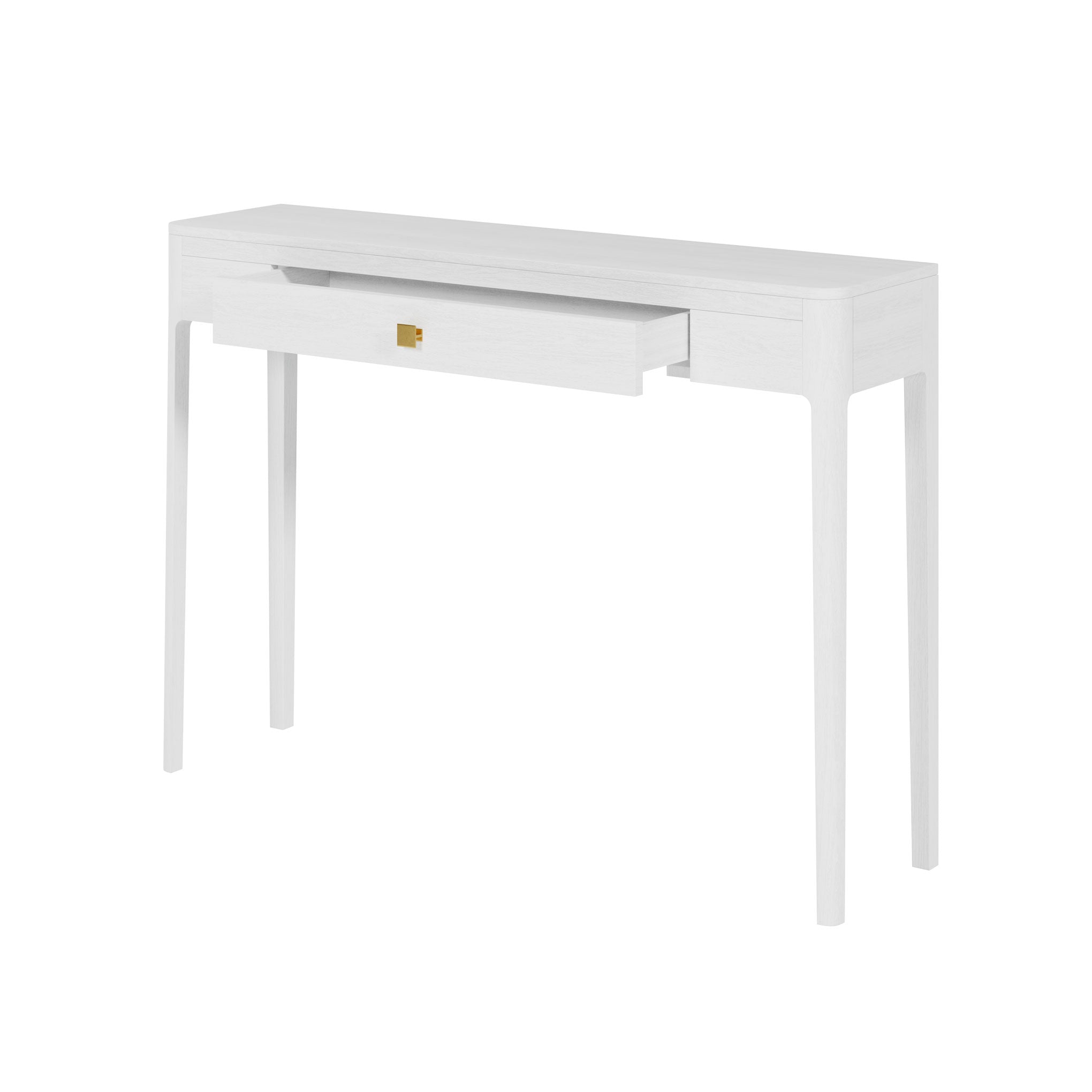 DI Designs Abberley White Oak Wood & Gold Console Table