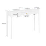 DI Designs Abberley White Oak Wood & Gold Console Table