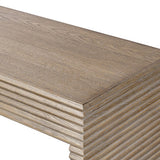 DI Designs Wickham Natural Oak Wood Ribbed Console Table