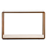 DI Designs Elmley Ivory Shagreen Brass & Clear Glass Console Table