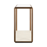 DI Designs Elmley Ivory Shagreen Brass & Clear Glass Console Table