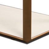 DI Designs Elmley Ivory Shagreen Brass & Clear Glass Console Table