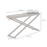 DI Designs Bentley Grey Oak Cross Leg Console Table