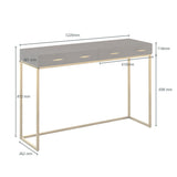 DI Designs Hampton Antique Brass & Brown Faux Shagreen Console Table