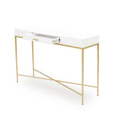 DI Designs Berkeley Gloss White & Gold Console Table