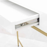 DI Designs Berkeley Gloss White & Gold Console Table