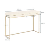 DI Designs Hampton Ivory Shagreen & Gold Console Table