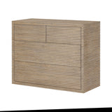 DI Designs Wickham Natural Oak Wood Ribbed Chest of Drawers | 4 Drawers
