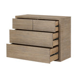 DI Designs Wickham Natural Oak Wood Ribbed Chest of Drawers | 4 Drawers