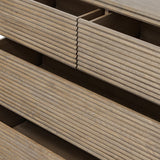 DI Designs Wickham Natural Oak Wood Ribbed Chest of Drawers | 4 Drawers