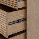 DI Designs Charlton Ribbed Walnut Oak Wood Chest of Drawers | 6 Drawers