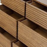 DI Designs Charlton Ribbed Walnut Oak Wood Chest of Drawers | 6 Drawers
