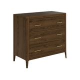 DI Designs Abberley Brown Oak Wood & Gold Chest of Drawers