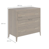 DI Designs Abberley Oak & Gold Chest of Drawers