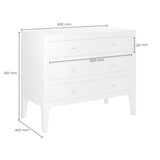 DI Designs Alton White Birch Wood Chest of Drawers | 3 Drawers