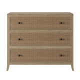 DI Designs Witley Natural Oak Wood Rattan Chest of Drawers | 3 Drawers