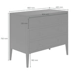 DI Designs Radford Black Oak Wood Chest of Drawers | 3 Drawers