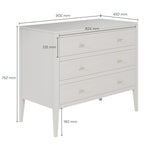 DI Designs Radford Grey Oak Wood Chest of Drawers | 3 Drawers