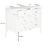 DI Designs Radford White Oak Wood Chest of Drawers | 3 Drawers