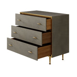 DI Designs Hampton Grey Shagreen & Gold Chest of Drawers | 3 Drawers