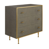 DI Designs Hampton Grey Shagreen & Gold Chest of Drawers | 3 Drawers