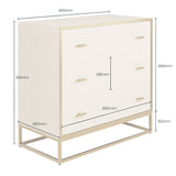 DI Designs Hampton Ivory Shagreen & Gold Chest of Drawers | 3 Drawers