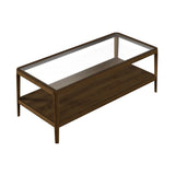 DI Designs Abberley Brown Oak Wood & Glass Rectangle Coffee Table