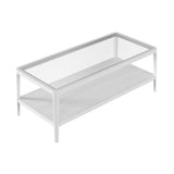 DI Designs Abberley White Oak Wood & Glass Rectangle Coffee Table
