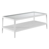 DI Designs Abberley White Oak Wood & Glass Rectangle Coffee Table