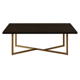 DI Designs Overbury Brown Wood & Bronze Rectangle Coffee Table