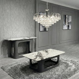 Lina Grey Ceramic Marble Console Table