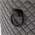 Cambridge Dark Grey French Plush Velvet Quilted Back Ring Dining Chair-Esme Furnishings